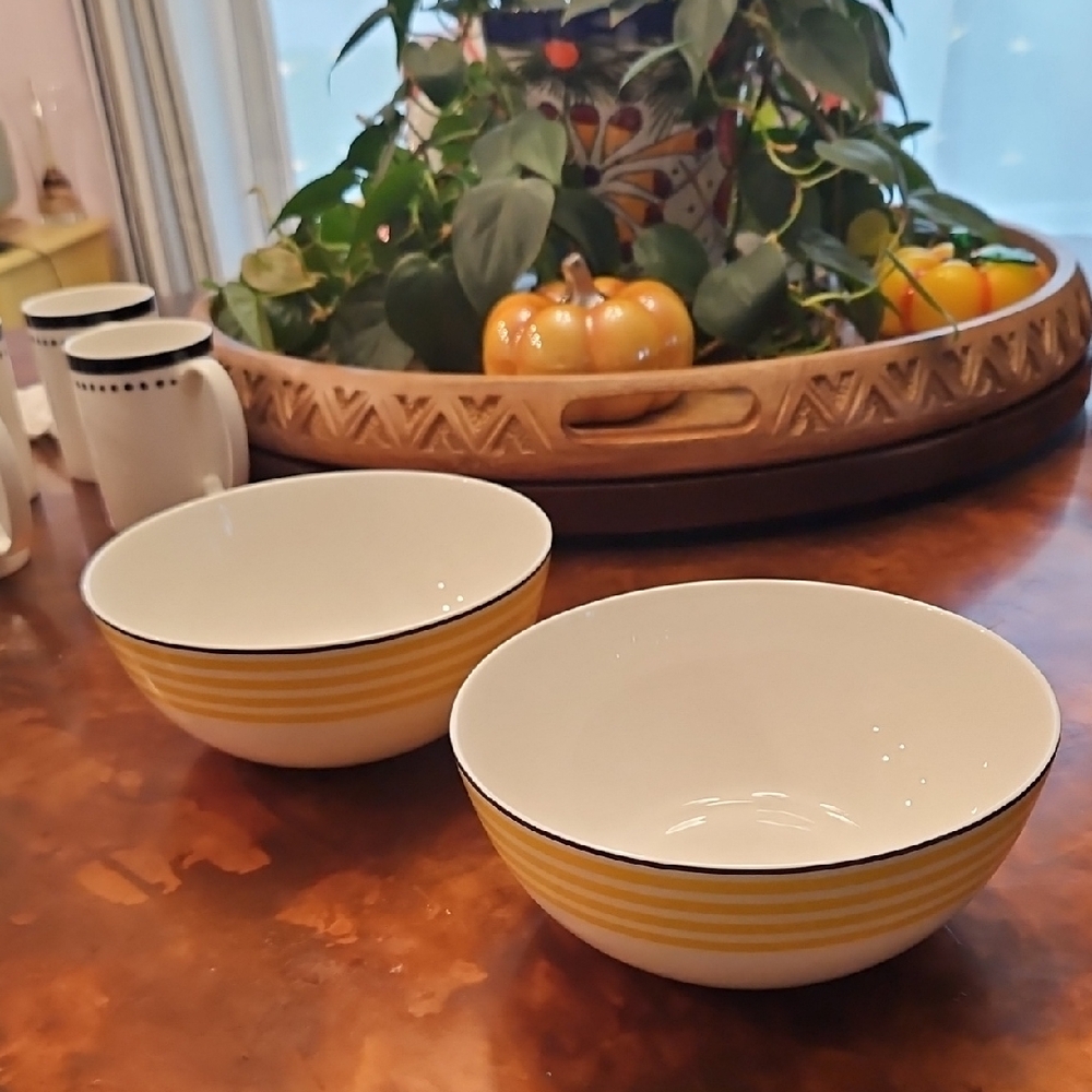 Kate Spade NY Sea Cliffs Stripe Medium Serving Bowls